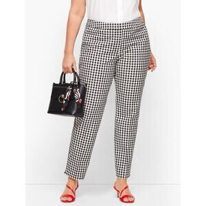 Talbots Hampshire Gingham Ankle Pant women’s plus size 18W black/white